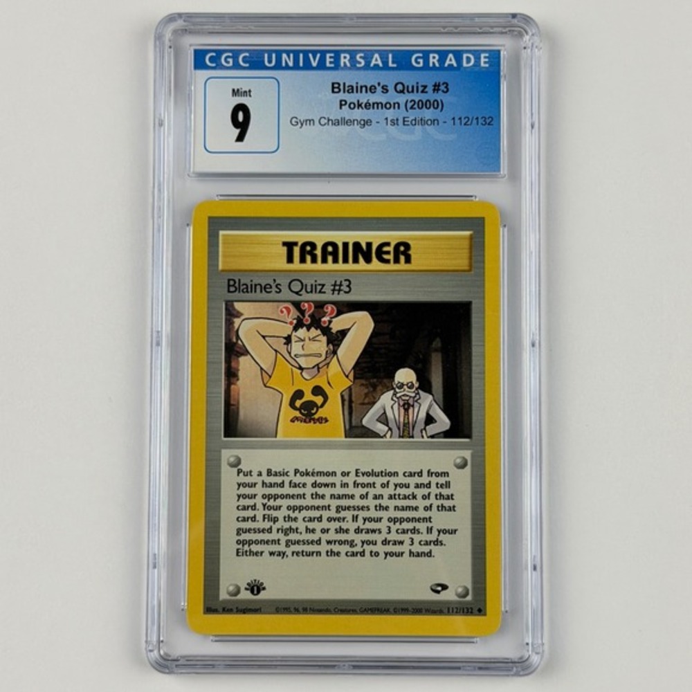 Blaine's Quiz #3 112/132 1st Edition CGC 9 Mint TCG Pokemon Gym Challenge 2000‎